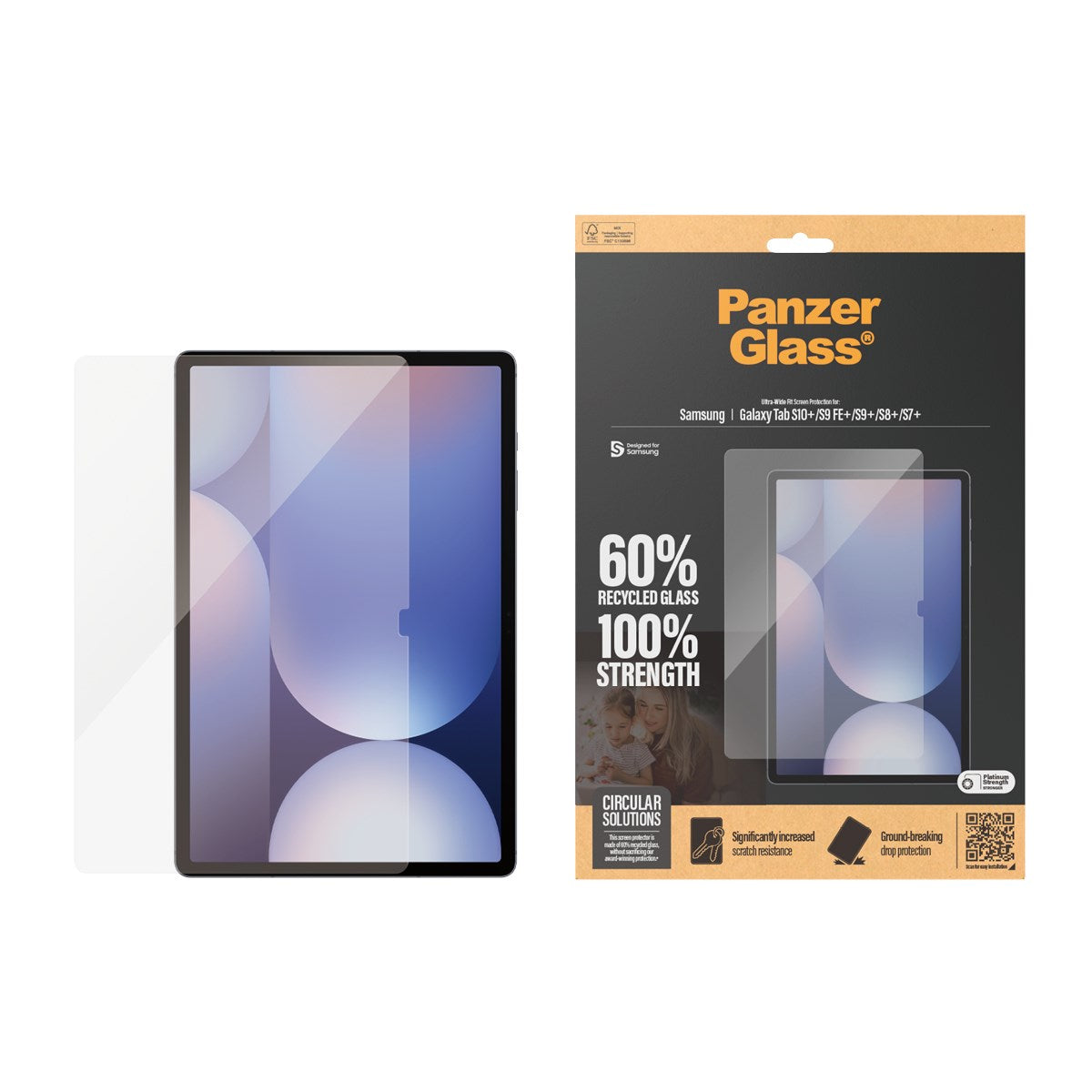 PanzerGlass® Screen Protector Samsung Galaxy Tab S7+ | S8+ | S9+ | S9 FE+ | S10+ | Ultra-Wide Fit